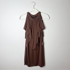 Milly Brown Mini Halter Dress NWT